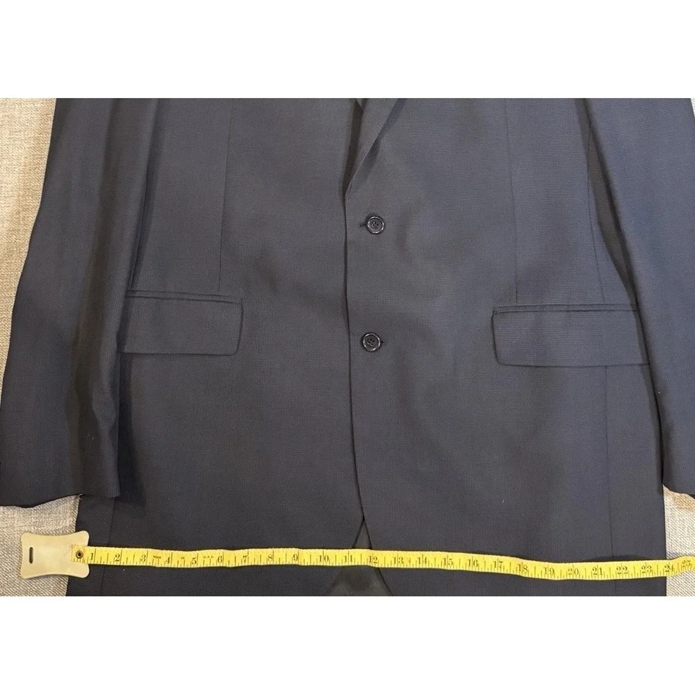 Jos A Bank Blazer‎ Mens Navy Blue Sport Coat 2 Button Micro Check Classic